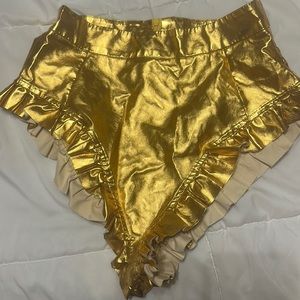 Only worn once metallic gold high rise  shorts